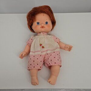 VTG 1982  KENNER STRAWBERRY SHORTCAKE BLOW KISS KISSES BABY DOLL 13.5" (NO HAT)